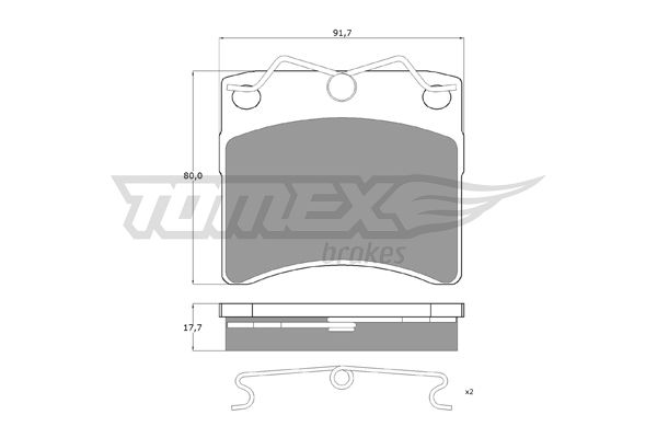 TOMEX BRAKES stabdžių trinkelių rinkinys, diskinis stabdys TX 10-64